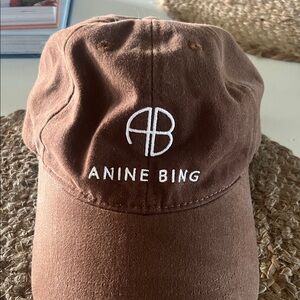 Anine Bing Chocolate Brown Logo Cap